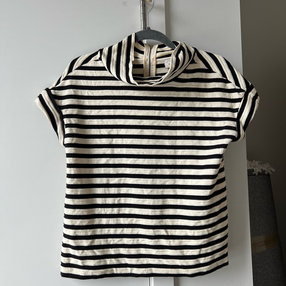 Anthro striped mock collar too